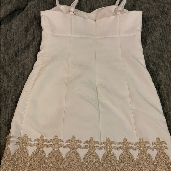 Lilly Pulitzer White Dress with Gold Accents - Picture 4 of 12